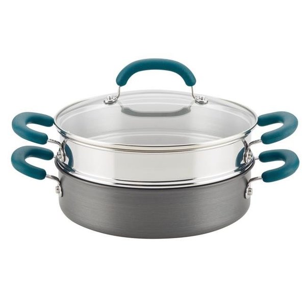 Rachael Ray Rachael Ray 81151 3 qt. Create Delicious Hard Anodized Aluminum Nonstick Steam Set - Gray 81151